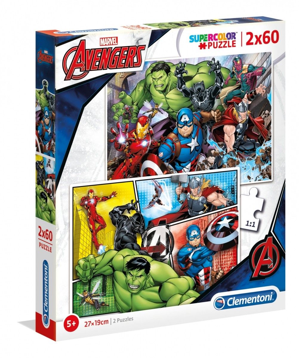 Puzzle Clementoni 2 x 60 dílků - Avengers 21605