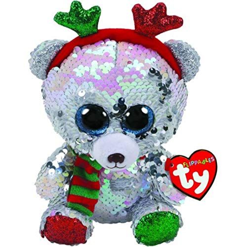 TY Beanie Boos Flippables - Mistletoe - vánoční medvídek s parůžkama 36337 - 15 cm plyšák