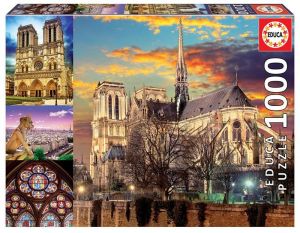 EDUCA Puzzle 1000 dílků -  Notre Dame - Koláž   18456