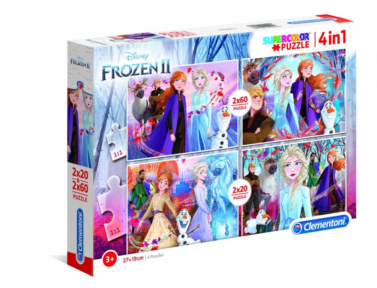 Puzzle Clementoni 2 x 20 a 2 x 60 dílků Frozen II 21307