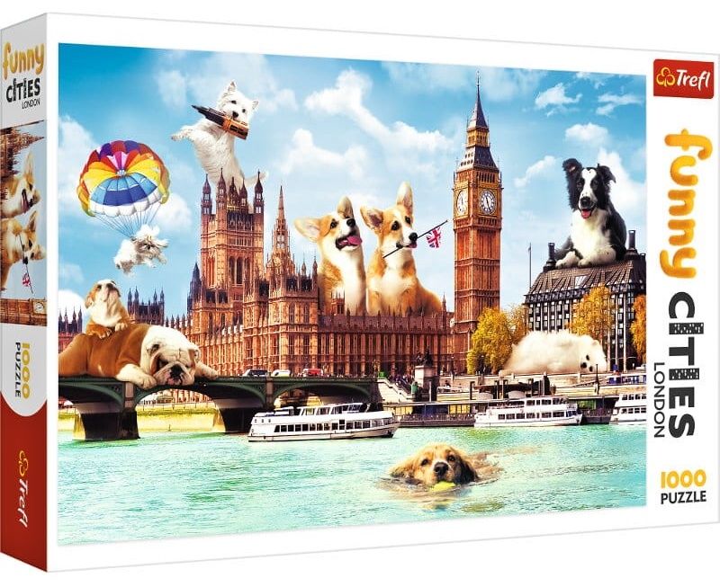 Puzzle Trefl 1000 dílků - Funny Cities - Psi v Londýně 10596