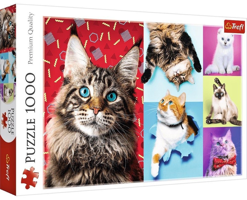 Puzzle Trefl 1000 dílků - Veselé kočky - koláž 10591