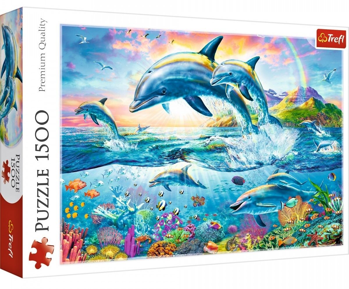 Puzzle Trefl 1500 dílků - Delfíní rodinka - 26162