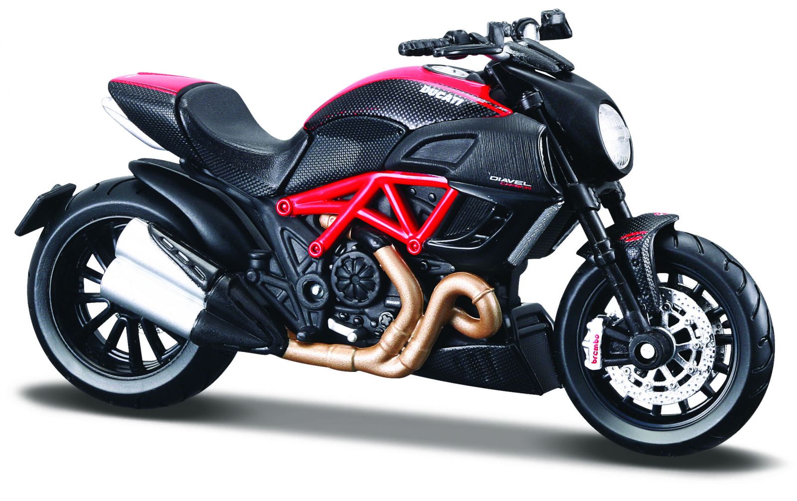 Maisto motorka na stojánku - DUCATI Diavel Carbon 1:18 červeno-černá