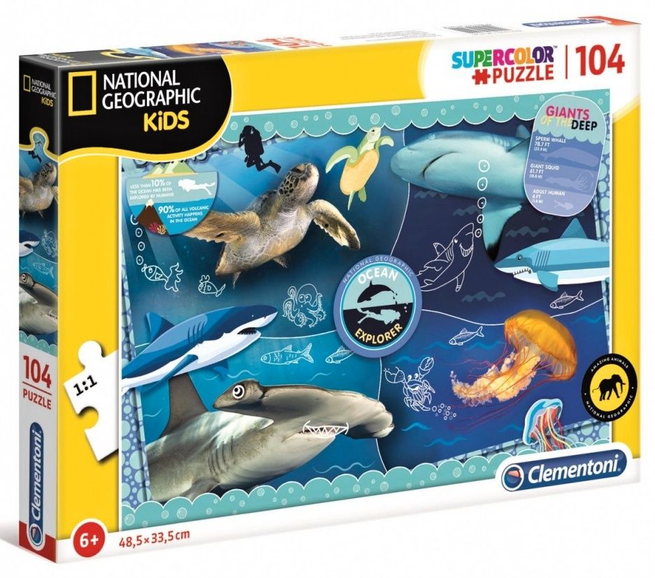 Puzzle Clementoni - 104 dílků - National Geographic - Kids Ocean 27143
