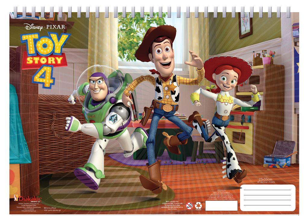 Set omalovánek + nálepek + skicák - Toy Story 4 Diakakis