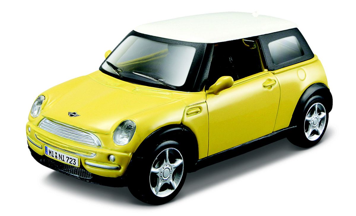 Maisto 21001 auto Mini Cooper - žlutá barva