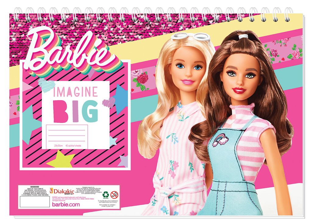 Set omalovánek + nálepek + skicák - Barbie B Diakakis