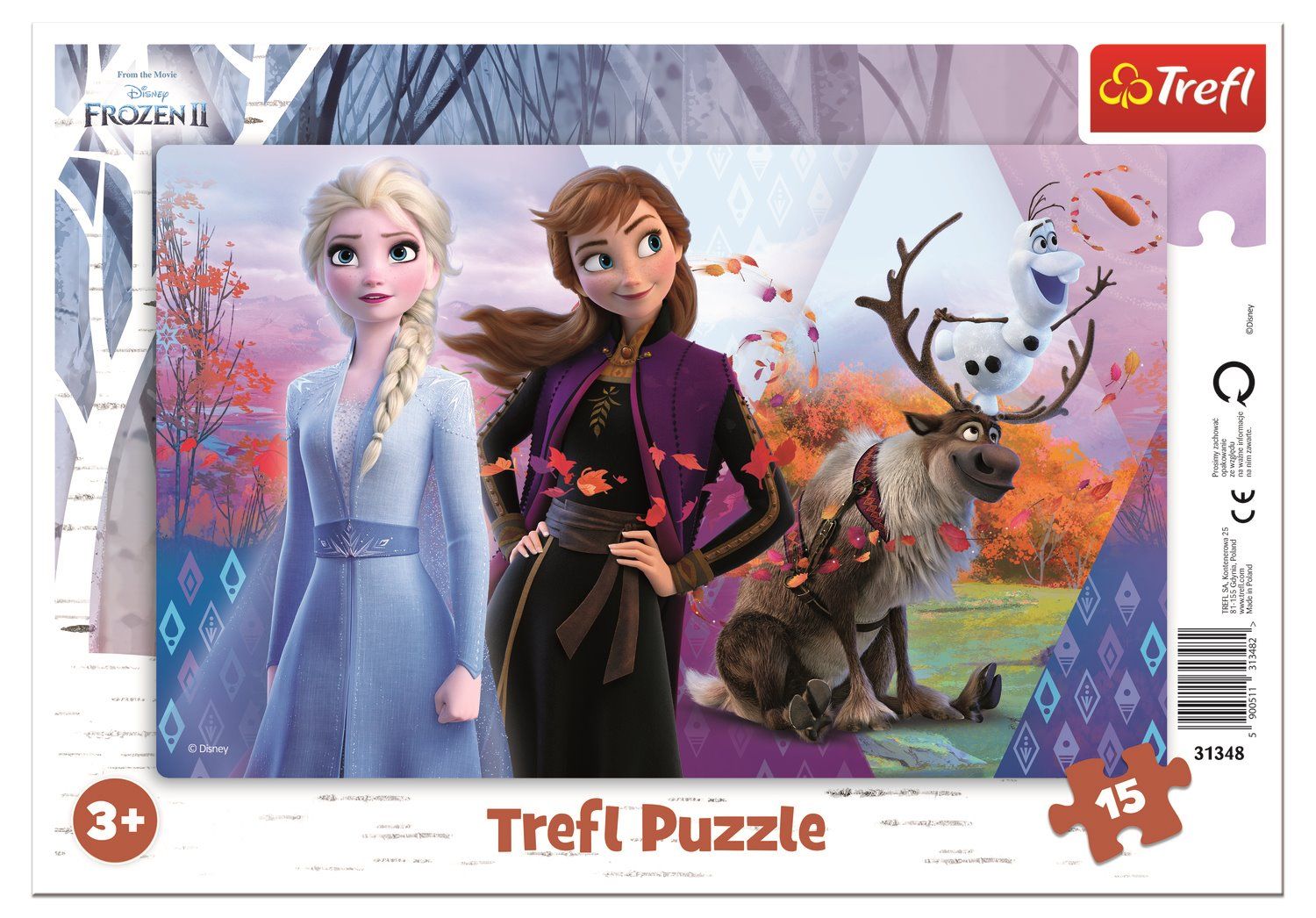 Deskové puzzle Trefl 15 dílků - 31348 Frozen