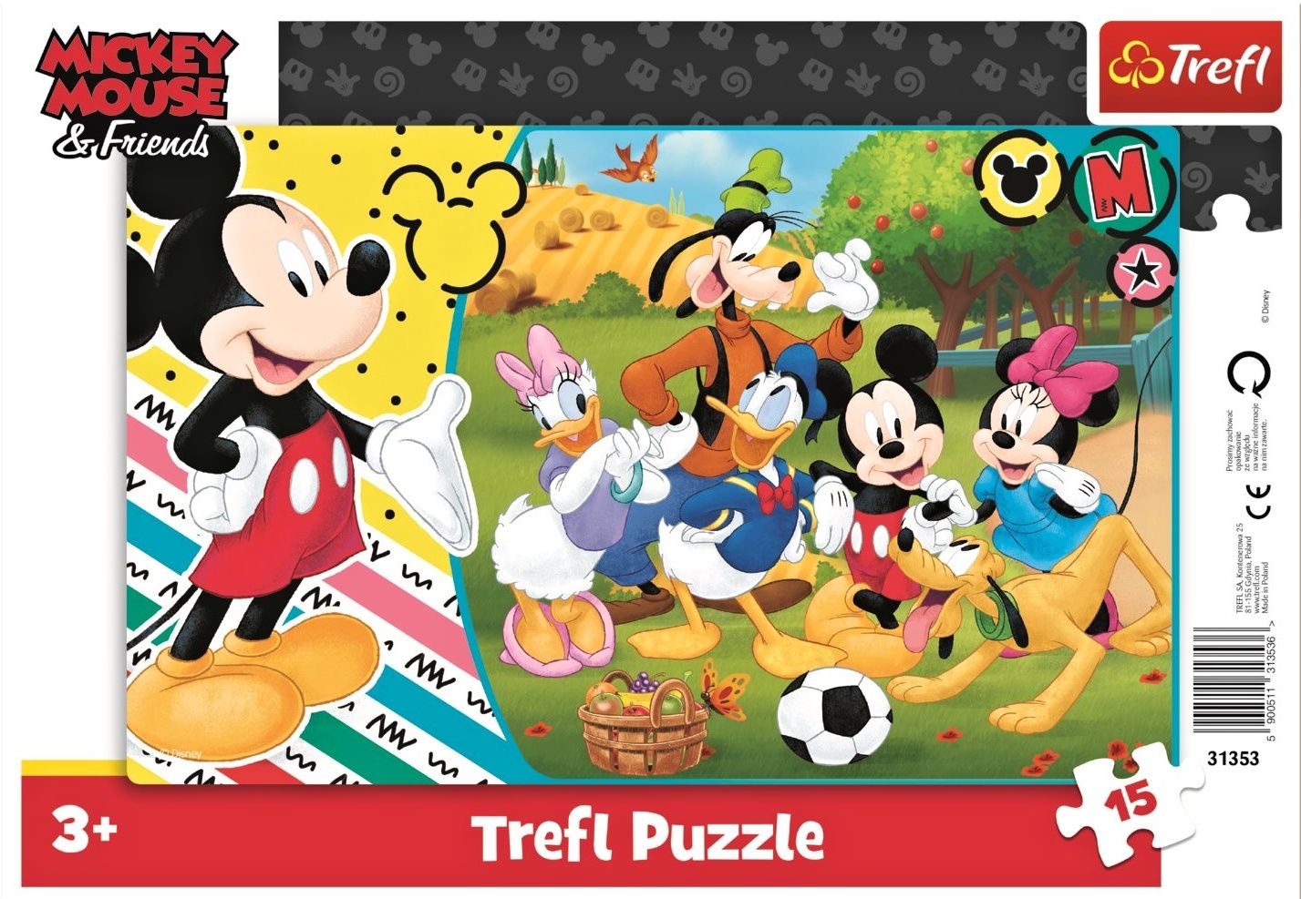 Deskové puzzle Trefl 15 dílků - 31353 Mickey Mouse