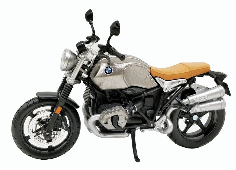 Maisto motorka 1:12 BMW R nineT Scrambler - stříbrná