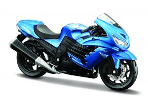 Maisto motorka na stojánku - Kawasaki Ninja ZX-14R 1:18 modrá