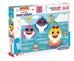 Puzzle Clementoni  MAXI  - 24 dílků  - Baby žraloci - Baby Shark  28519  