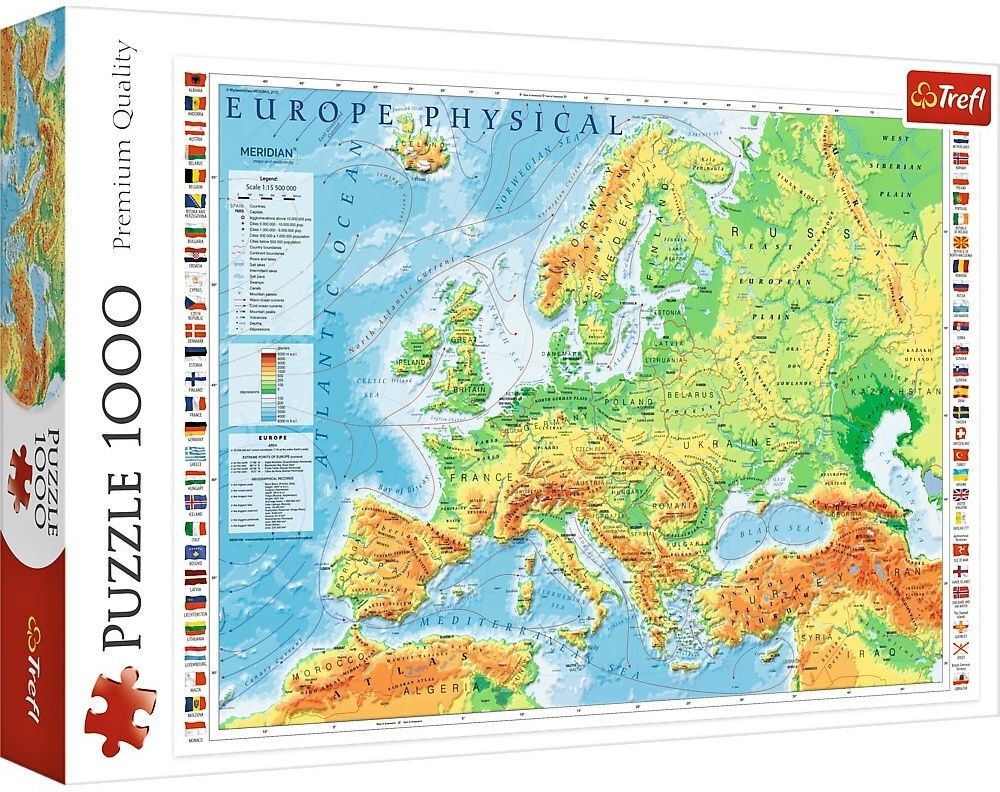 Puzzle Trefl 1000 dílků - Mapa Evropy 10605