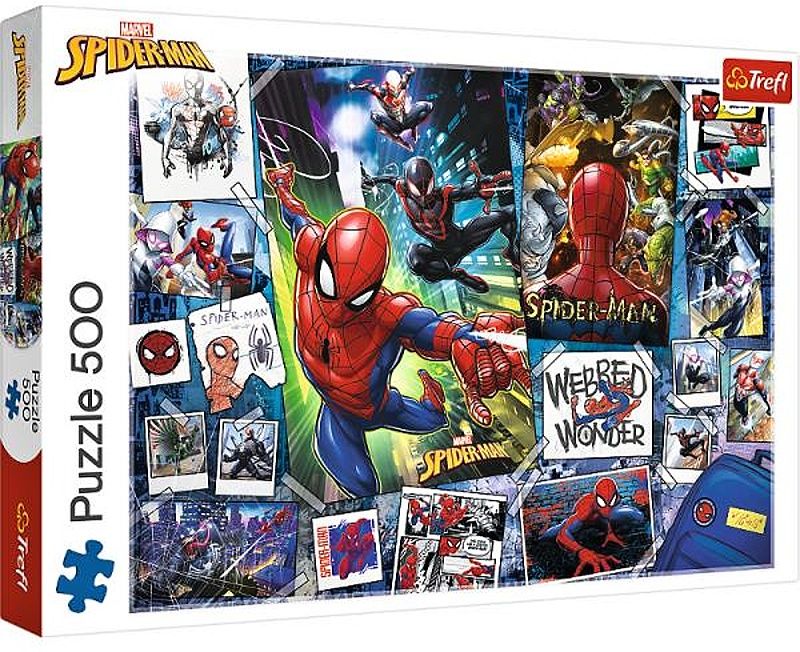 TREFL Puzzle 500 dílků - Spiderman - koláž z plakátů 37391