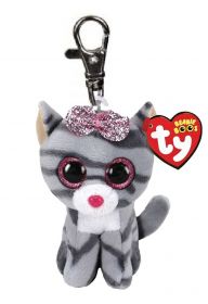 TY - Plyšový přívěšek - Kiky - šedá kočička  s velkýma očima  35343