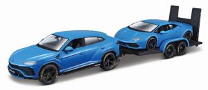 Maisto  1:24 Lamborghini Urus + Lamborghini Huracan na vleku - modrá barva  