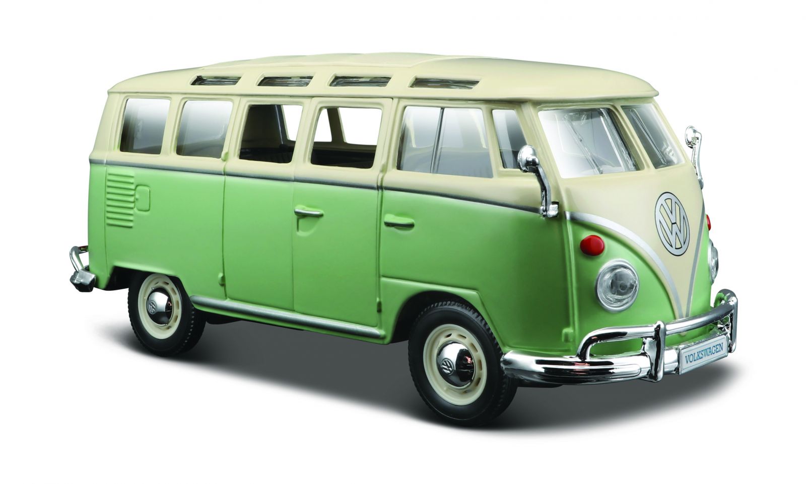 Maisto 1:25 Volkswagen Van Samba - zeleno - bílá barva