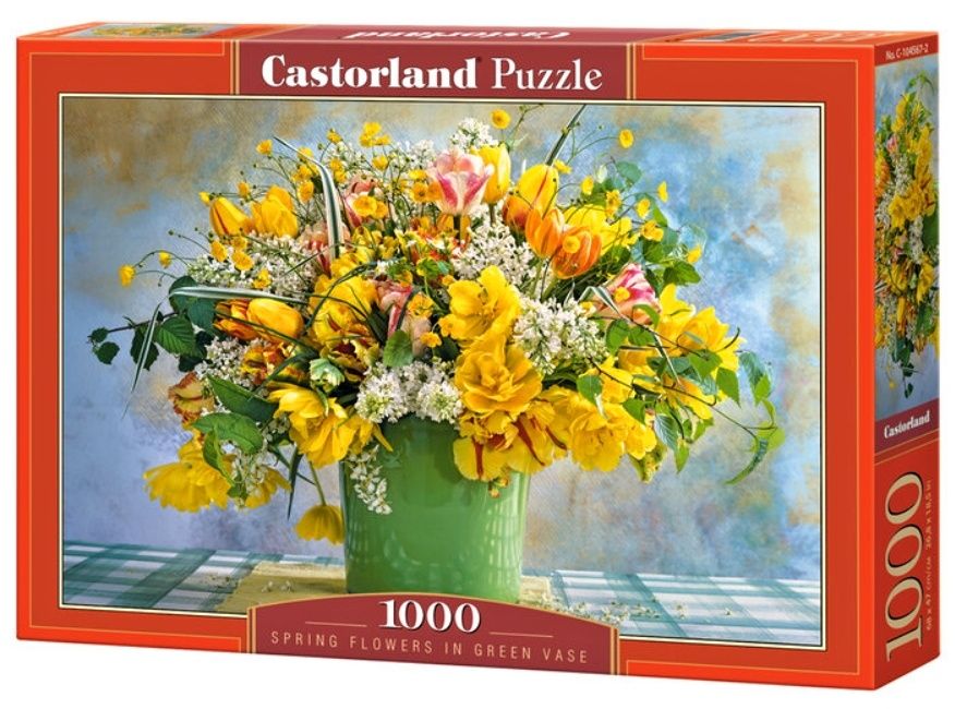 Puzzle Castorland 1000 dílků - Kytice v zelené váze 104567