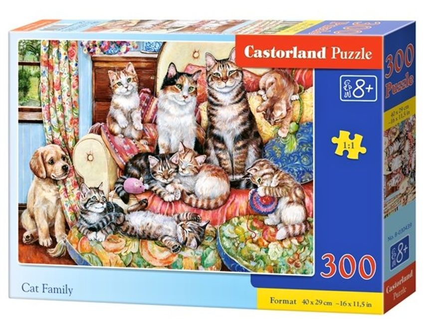 Puzzle Castorland 300 dílků - Kočičí rodina 030439