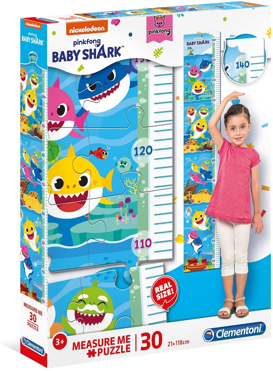 Růstový metr - ( puzzle ) Clementoni 30 dílků - Baby Shark 20340