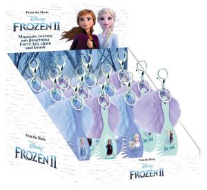 Diakakis - kartáč na vlásky s přívěškem - plyšovou bambulkou - Frozen - Elsa B
