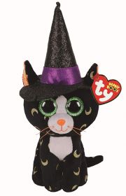 TY Beanie Boos - Pandora - helovínská kočka s kloboukem   36235 - 15 cm plyšák