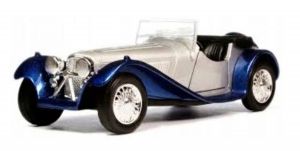 Welly - auto Old Timer -  SS Jaguar 100 cabrio -  modro-stříbrná  barva