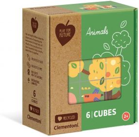 Clementoni - Obrázkové kostky ( kubus )  Play For Future  6 kostek -  Zvířátka   