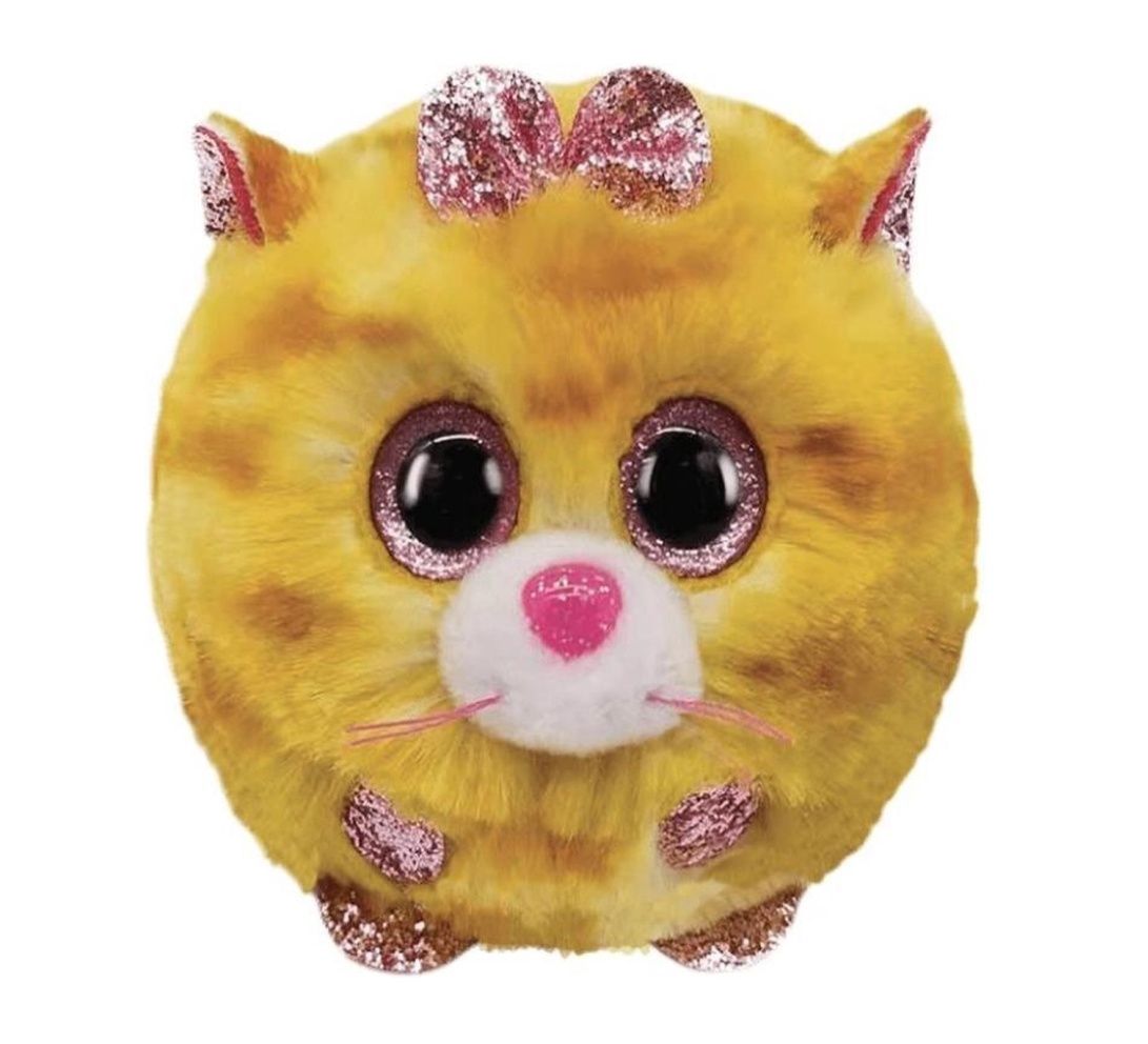 Plyšák TY - Puffies - plyšová zvířátka ve tvaru kuličky - žlutá kočka Tabitha 10 cm 42507