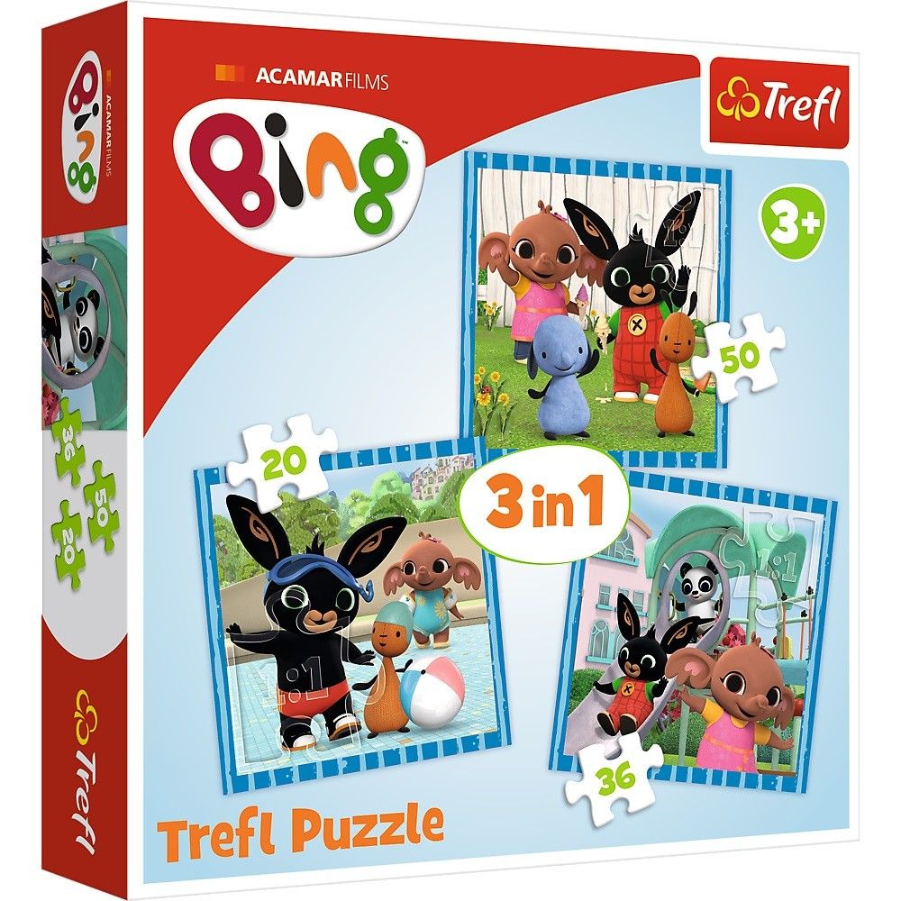 Puzzle Trefl 3v1 - 20, 36 a 50 dílků - Bing 34851