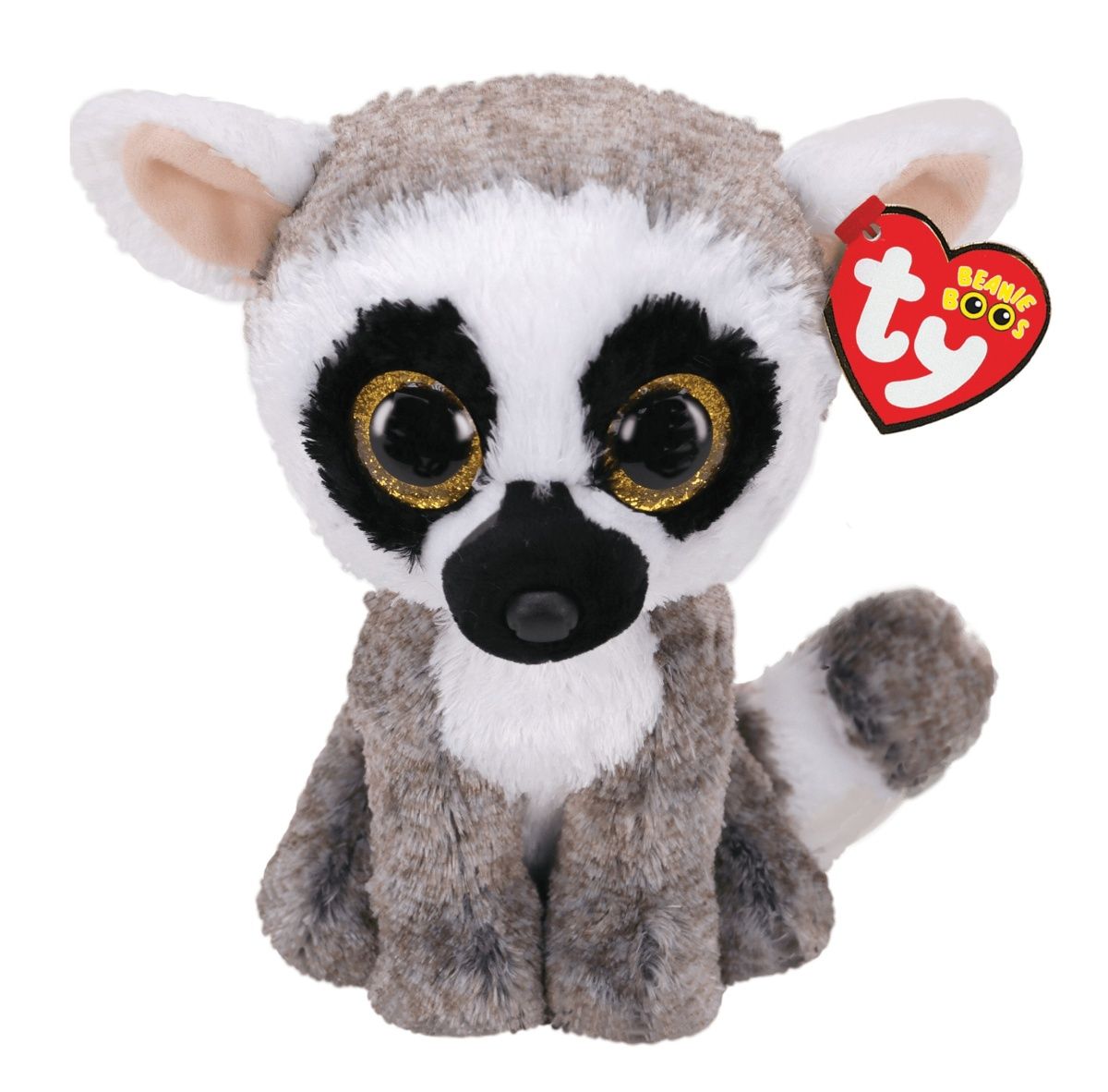 TY Beanie Boos - Linus - šedý lemur 36472 - 24 cm plyšák