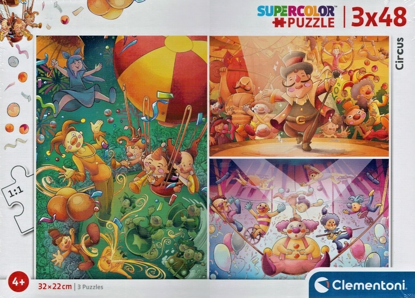 Dětské puzzle Clementoni - 3 x 48 dílků - Cirkus 25264
