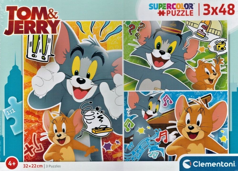 Dětské puzzle Clementoni - 3 x 48 dílků - Tom & Jerry 25265