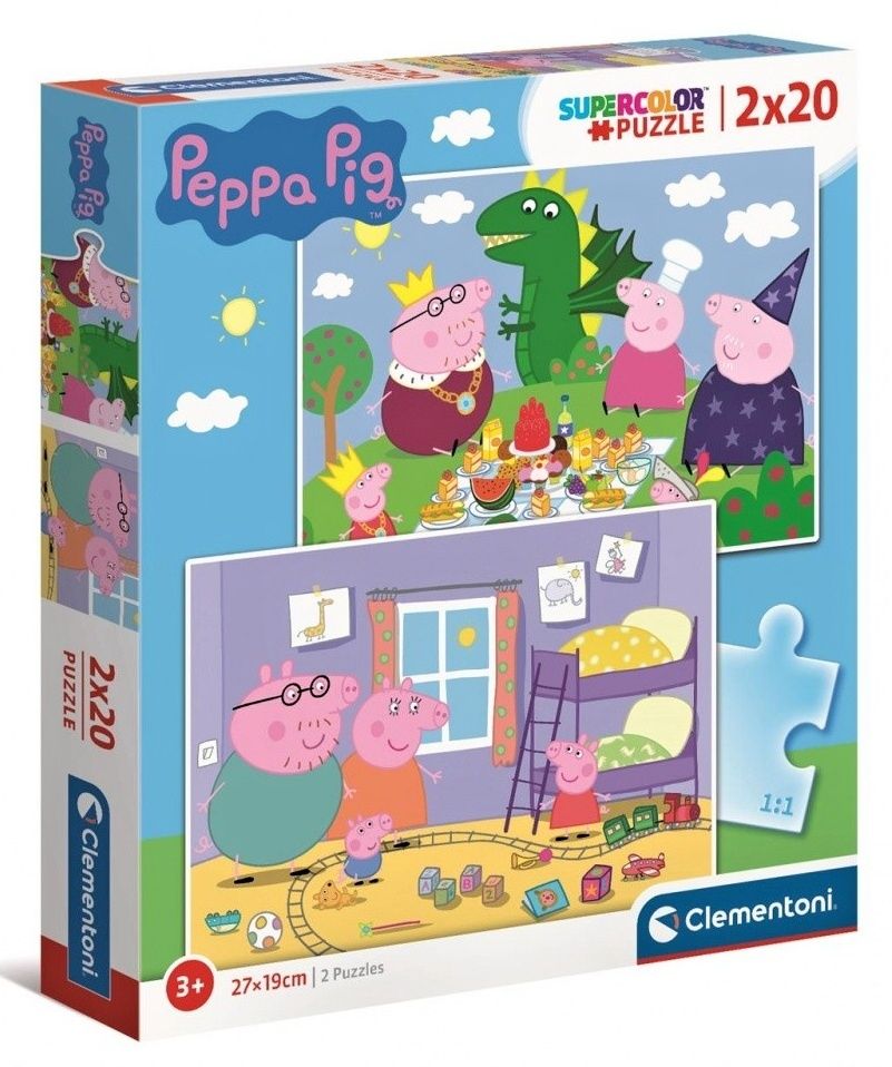 Puzzle Clementoni 2x20 dílků - Prasátko Peppa 24778