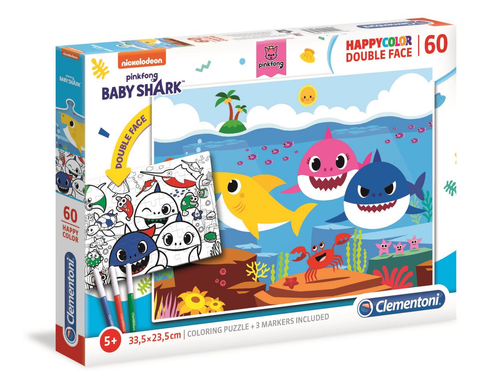 Puzzle Clementoni 60 dílků HappyColor - Baby Shark 26093