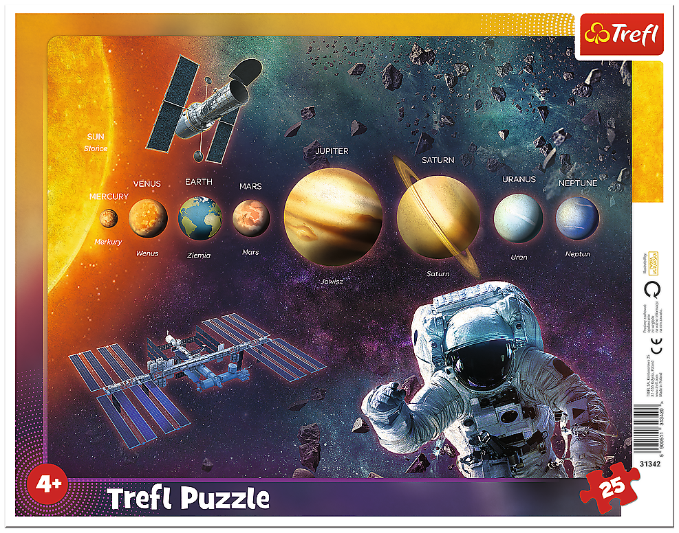 Trefl puzzle rámkové 25 dílků - Sluneční soustava 31342
