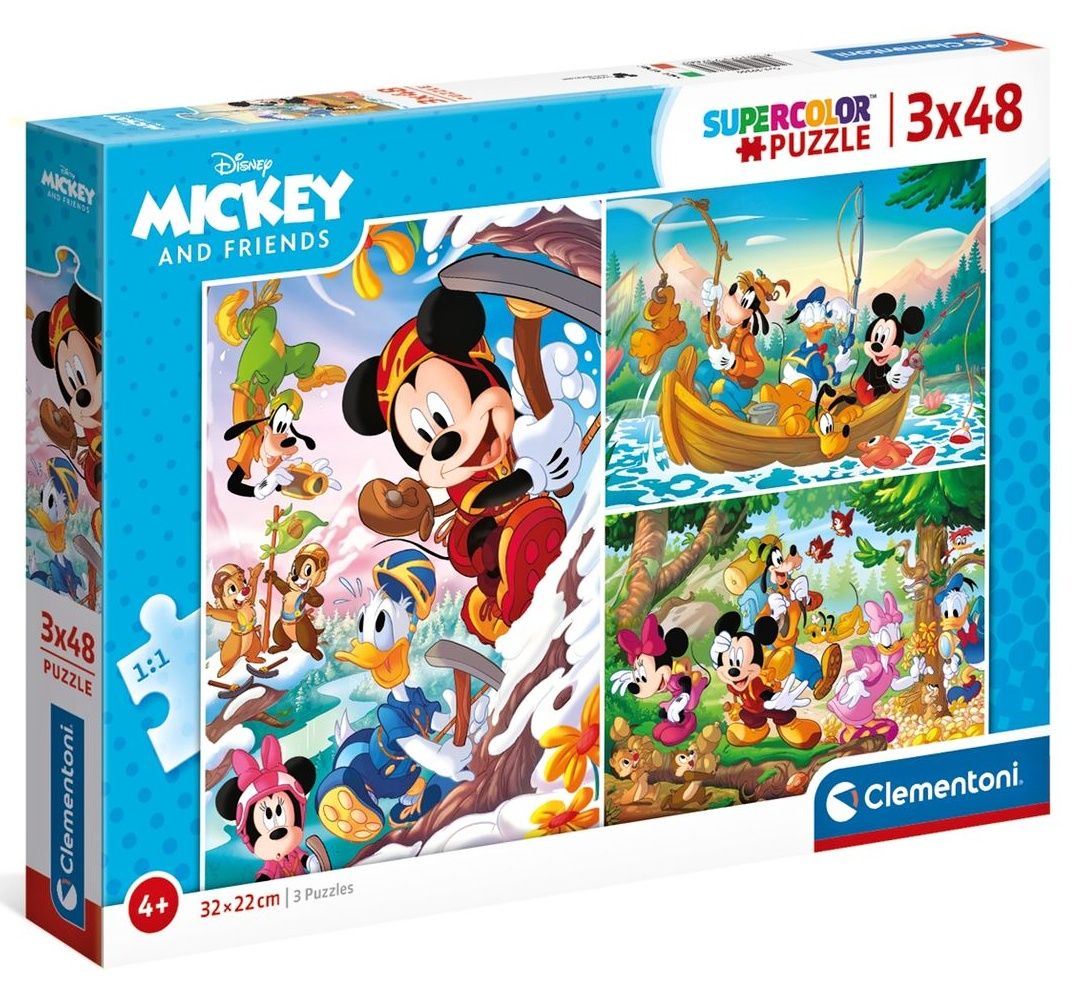 Dětské puzzle Clementoni - 3 x 48 dílků - Mickey a kamarádi 25266