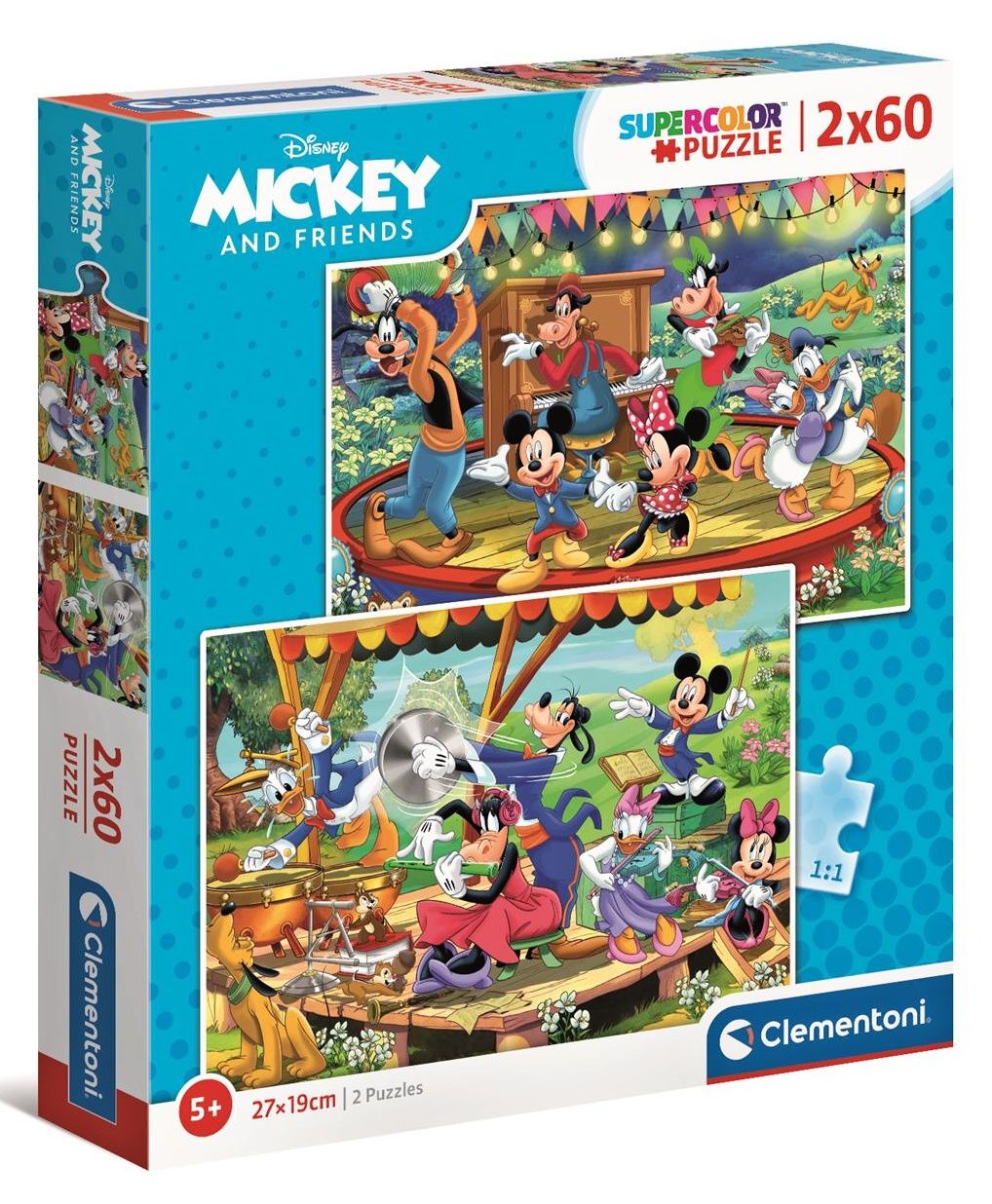 Puzzle Clementoni 2 x 60 dílků - Mickey Mouse a kamarádi 21620