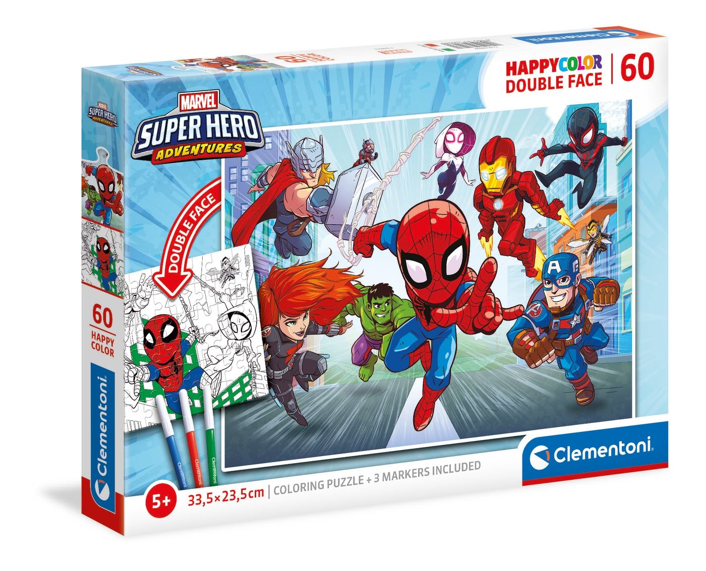 Puzzle Clementoni 60 dílků HappyColor - Super hrdinové Marvelu 26098