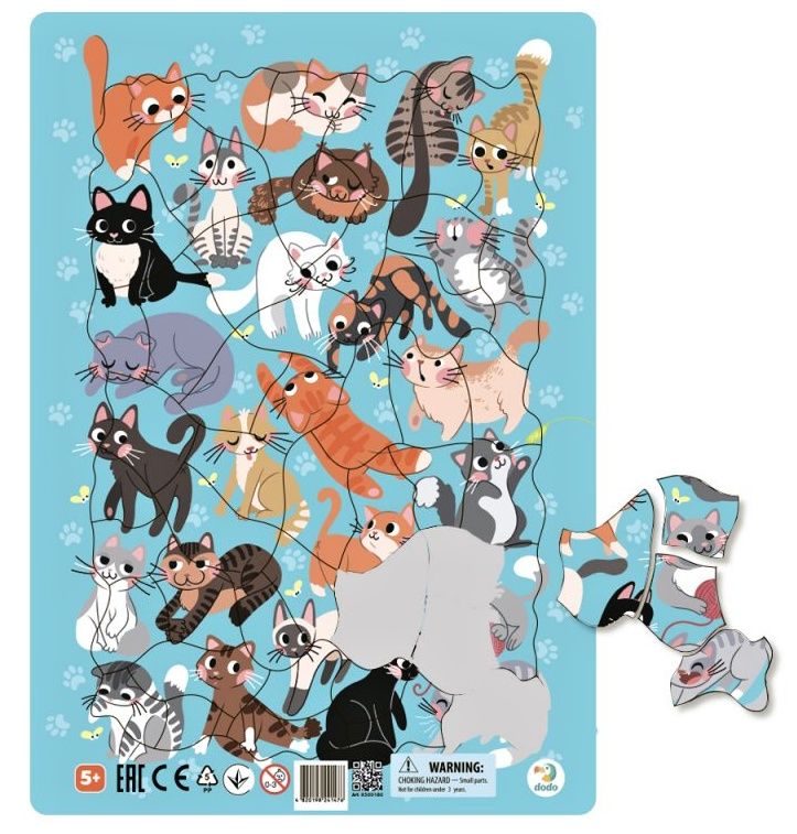 DoDo puzzle - rámkové 53 dílků - Kočky dodotoys