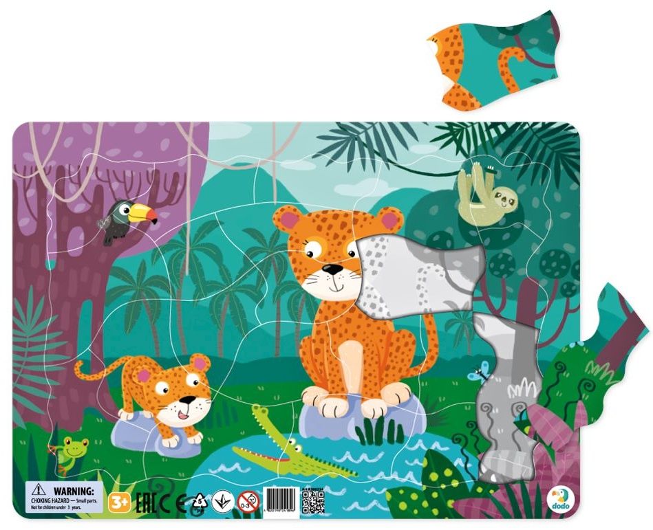 DoDo puzzle - rámkové 53 dílků - Leopardi v džungli LLC Toyz