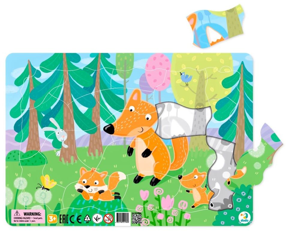 DoDo puzzle - rámkové 53 dílků - Lišky v lese LLC Toyz