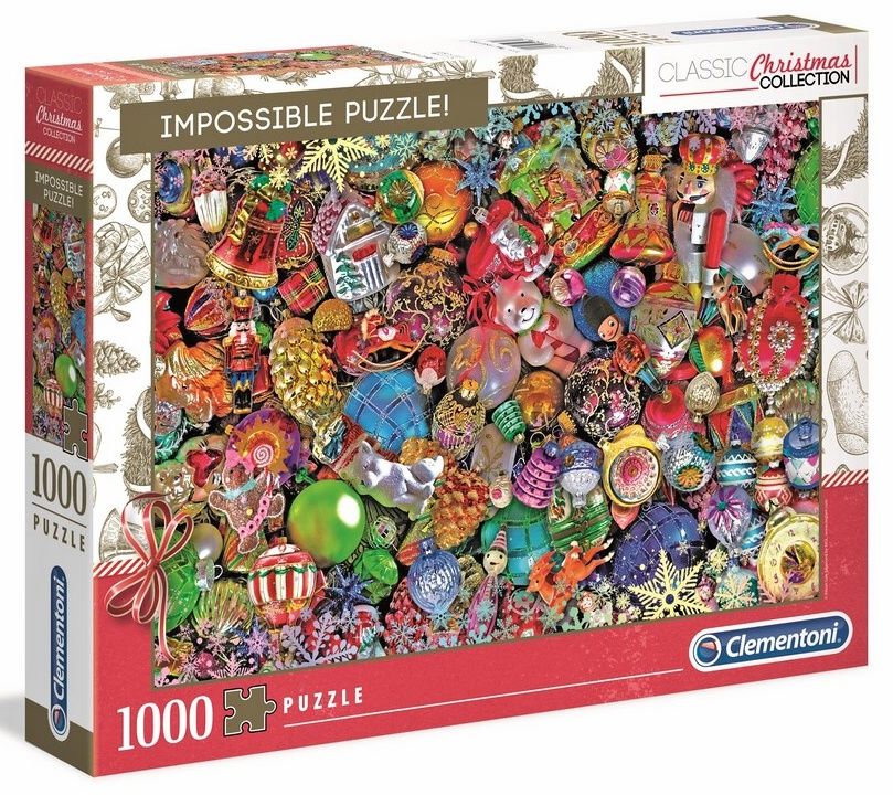 Puzzle Clementoni 1000 dílků - Nekoneční - Vánoční ozdoby 39585