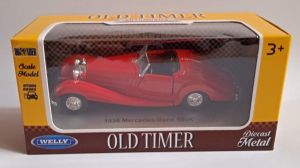 Welly - auto Old Timer - Mercedes Benz 500K 1936 cabrio - červená barva