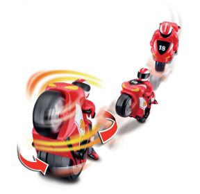 Buurago - RC motocykl s figurkou - červená barva Bburago