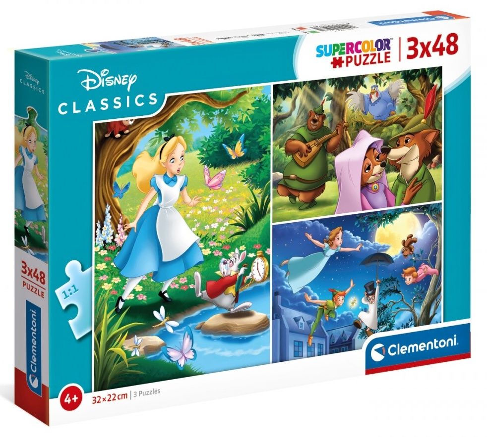 Dětské puzzle Clementoni - 3 x 48 dílků - Disney Classic 25267