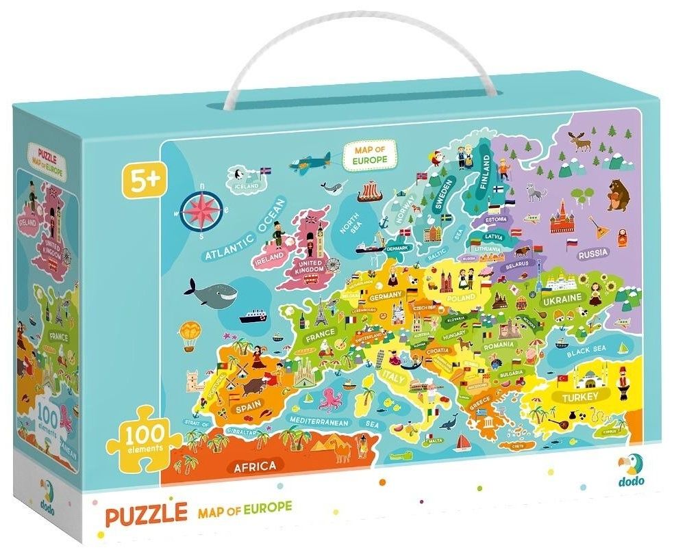 DoDo puzzle 100 díků - Mapa Evropy LLC Toyz