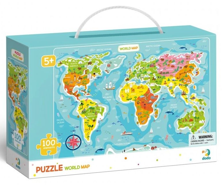 DoDo puzzle 100 díků - Mapa Světa dodotoys