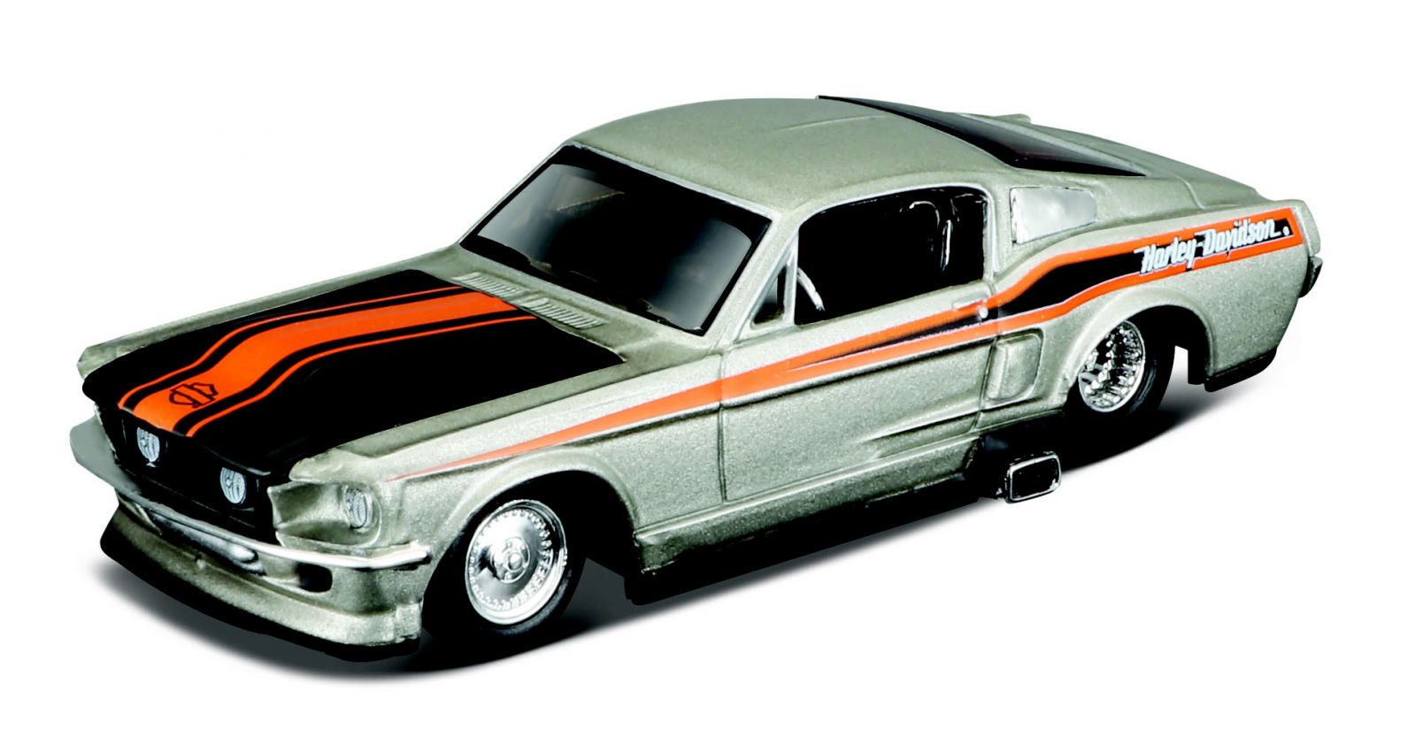 Maisto 1:64 11380 HD - Ford Mustang GT 1968 - stříbrná barva
